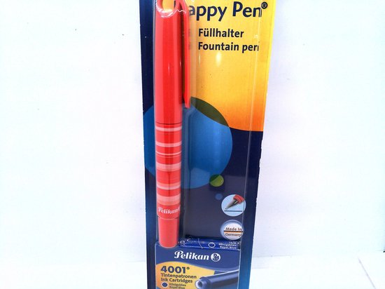 Pelikan Happy Vulpen - incl 6 inkt cartridges - Rood - Medium | bol.com