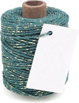 Cotton Cord Lurex/ Katoen touw 50 meter groen/goud ø2mm