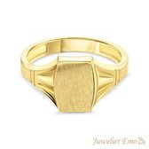 Juwelier Emo - 14 Karaat Gouden Kinderring jongens - KIDS - MATTE LOOK - MAAT 14.00