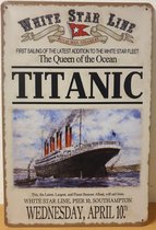 Titanic 10th April Reclamebord van metaal METALEN-WANDBORD - MUURPLAAT - VINTAGE - RETRO - HORECA- BORD-WANDDECORATIE -TEKSTBORD - DECORATIEBORD - RECLAMEPLAAT - WANDPLAAT - NOSTALGIE -CAFE- BAR -MANCAVE- KROEG- MAN CAVE