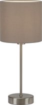 Briloner Leuchten FABRIC - tafellamp incl. aan- en uitschakelaar - E14 - max. 25W - basis: Ø10 cm mat nikkel - kap:  Ø15 cm taupe