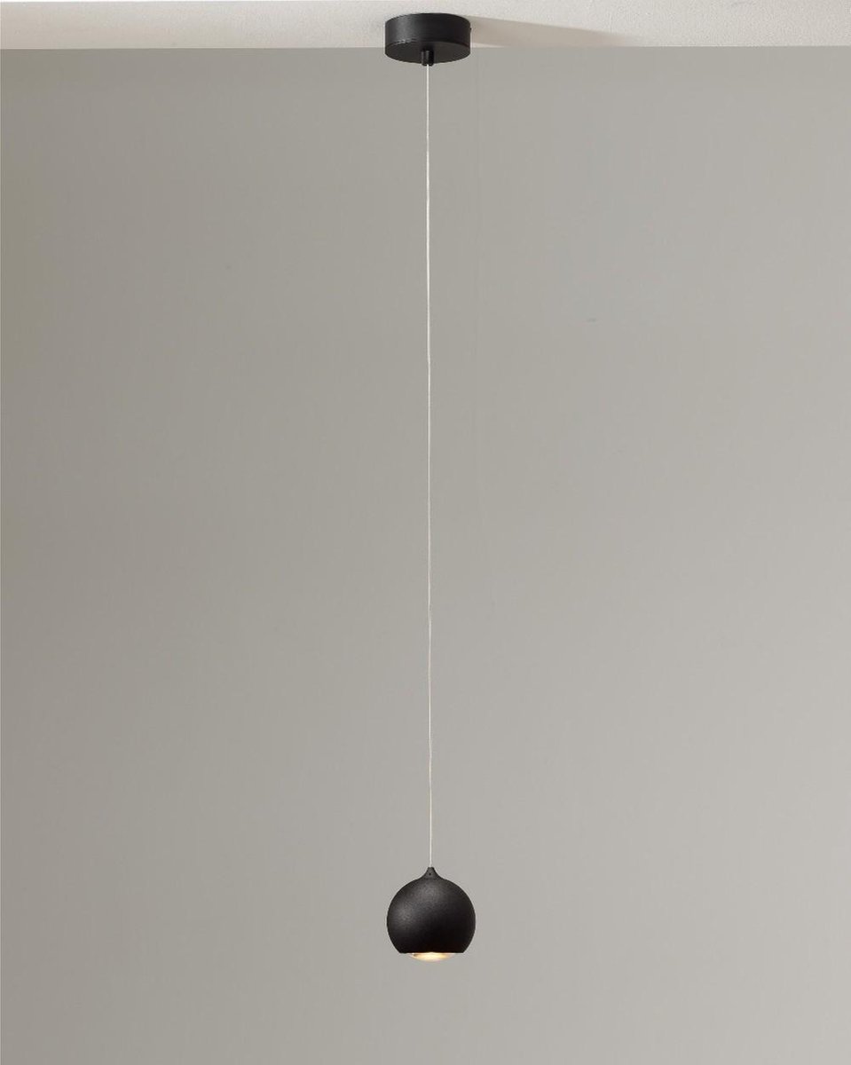 Hanglamp Denver Zwart - Ø10cm - LED 6W 2700K 805lm - IP20 - Dimbaar > lampen hang zwart | hanglamp zwart | hanglamp eetkamer zwart | hanglamp keuken zwart | led lamp zwart | sfeer lamp zwart | design lamp zwart