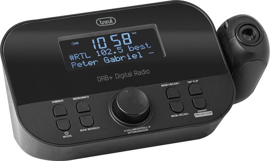 kam inval Wizard Wekkerradio met tijd projectie, DAB / DAB + digitale ontvanger - Trevi RC  85D8, zwart | bol.com