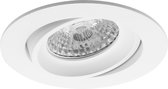 Spot Armatuur GU10 - Pragmi Delton Pro - Inbouw Rond - Mat Wit - Aluminium - Kantelbaar - Ø82mm - BES LED