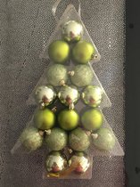 17 Stuks Kerstballen Groen 5cm onbreekbaar