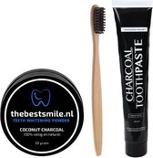 Teeth Whitening Powder + Tandpasta - The Best Smile | Witte tanden | Houtskoolpoeder | Tandenbleken | Charcoal Powder