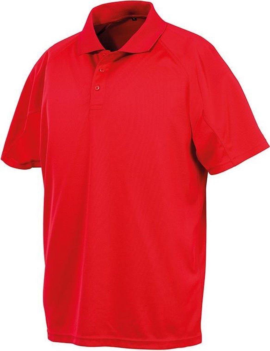 Spiro Impact Mens Performance Aircool Polo T-Shirt (Rood)