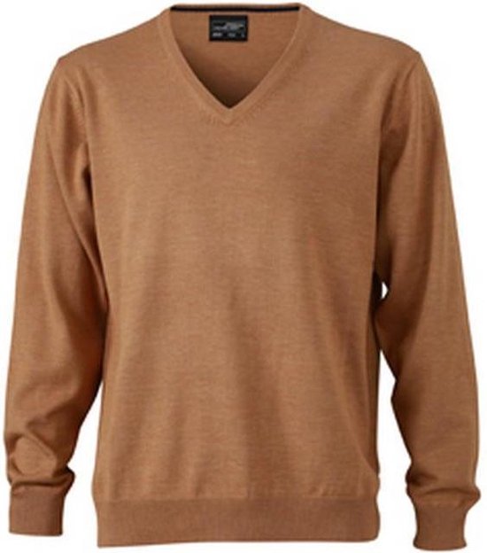 James and Nicholson Heren V-hals pullover (Kameelbruin)