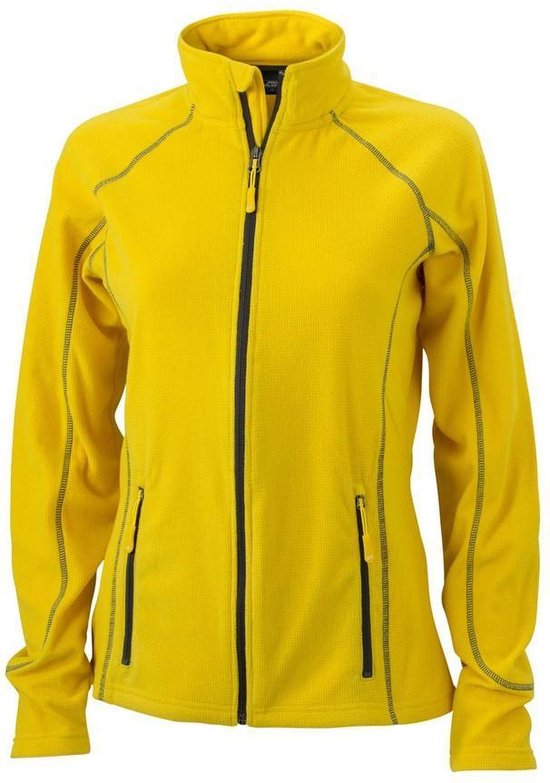 Veste polaire structure femme / femme James and Nicholson (Jaune / carbone)