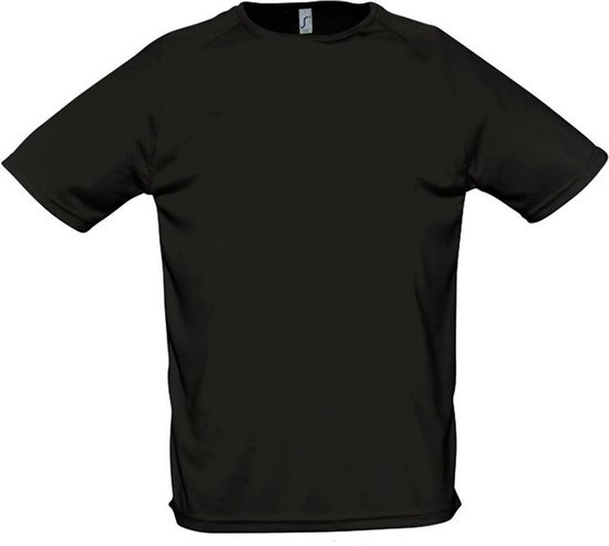 SOLS Heren Sportief T-Shirt met korte mouwen Performance (Zwart)