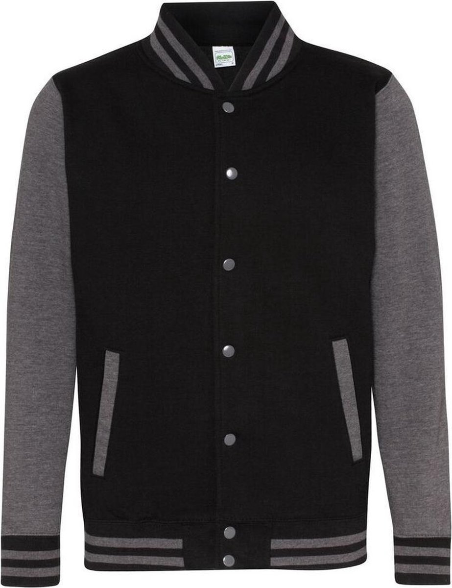 Awdis Unisex Varsity Jacket Straalzwart/houtskool