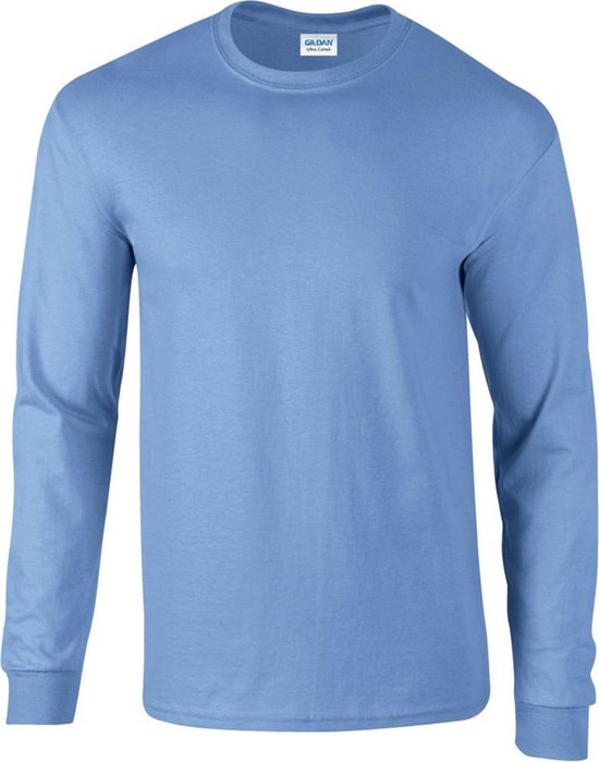 Gildan Heren Effen Bemanningsleden Hals Ultra Katoen Lange Mouw T-Shirt  (Carolina Blauw) | bol.com