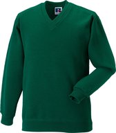 Russell Werkkleding V-hals Sweatshirt Top (Fles groen)