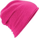 Beechfield Unisex Plain Jersey Beanie Hat (Fuchsia)