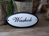 Emaille deurbordje ovaal 'Washok'