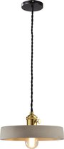 QUVIO Hanglamp landelijk / Plafondlamp / Sfeerlamp / Leeslamp / Eettafellamp / Verlichting / Slaapkamer lamp / Slaapkamer verlichting / Keukenverlichting / Keukenlamp - Platte vorm van beton - Diameter 21 cm