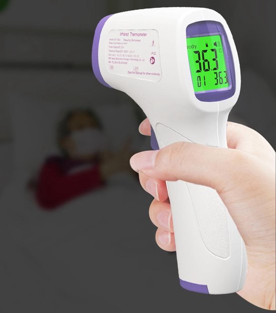 QY infrarood koortsthermometer Voorhoofdthermometer Contactloze thermometer voor lichaam en objecten - QY