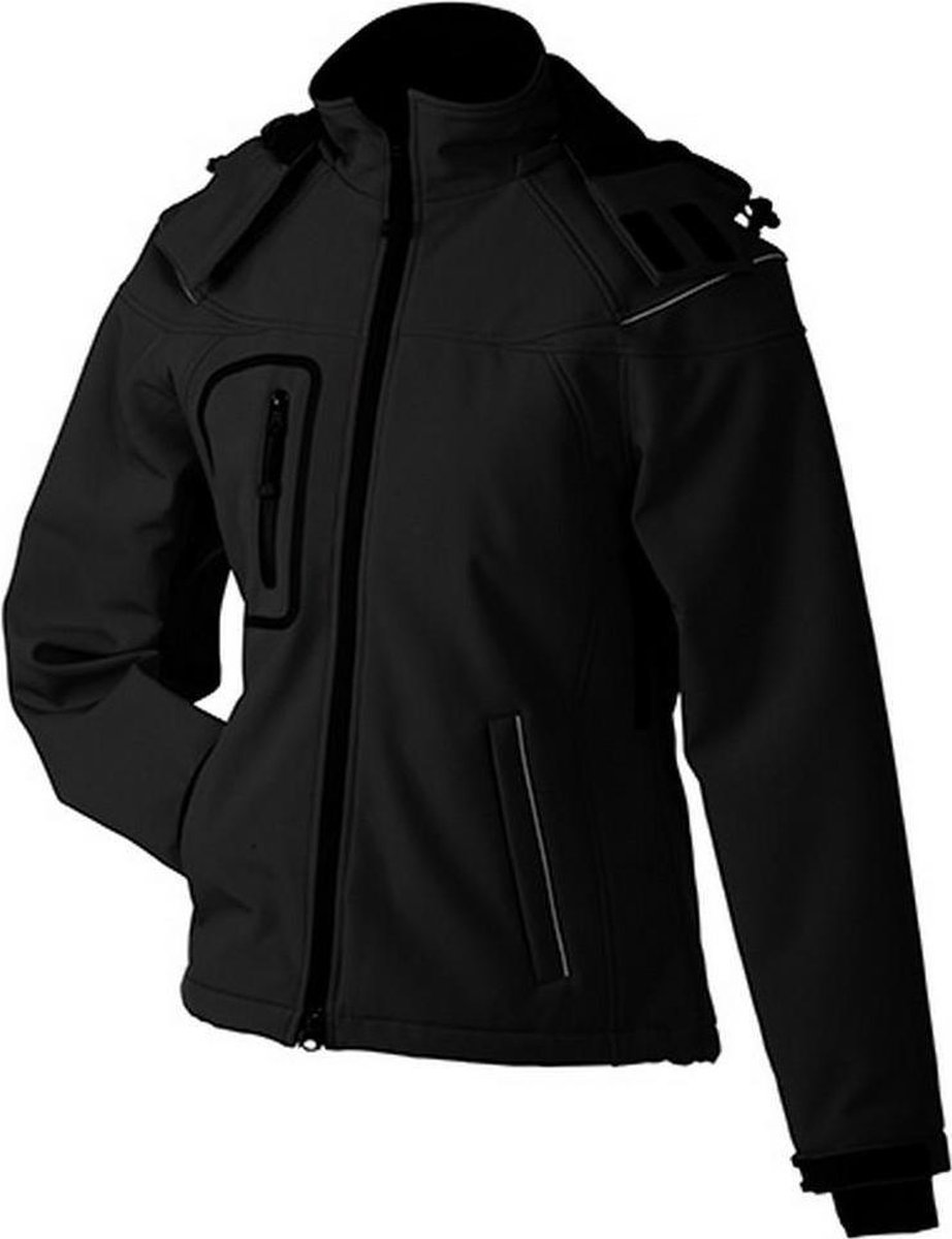 James and Nicholson Dames/dames Winter Softshell Jacket Zwart