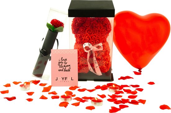 oase Almachtig ginder Teddy beer rode kunst rozen in giftbox -regular - liefde - romantisch  cadeau -... | bol.com