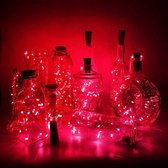 ByKemme LED verlichting  voor in fles - 4 STUKS  - inclusief batterijen-kleur - rood - wijnfles verlichting - decoratieve flesverlichting 1 meter - partyverlichting-feestverlichting - flesver