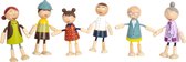 Poupées de maison de poupée en bois - Poupées flexibles Family Bending Dolls