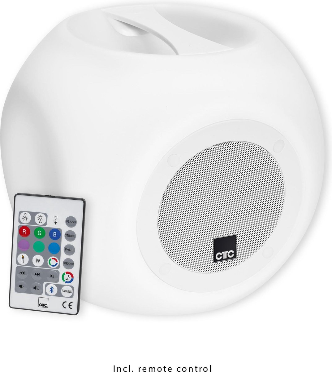 CTC BSS 7014 Bluetooth-luidsprekersysteem incl. krachtige accu, verlichtingsfunctie en lichteffecten, 10-traps dimmer, spatwaterdicht, afstandsbediening