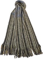 Gebreide sjaal winter met franjes voor dames en heren - 25×180 cm