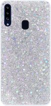 ADEL Premium Siliconen Back Cover Softcase Hoesje Geschikt voor Samsung Galaxy A20s - Bling Bling Glitter Zilver