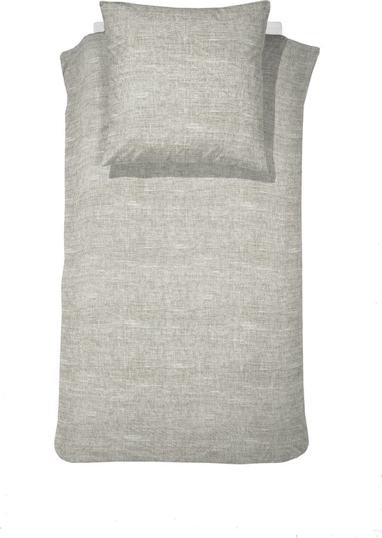 Parure housse de couette 1 personne Cinderella Lyn 135x200cm coton lin naturel + 1 taie 60x70