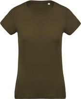 Kariban Dames/dames Organic Crew T-Shirt met halsband (Mosgroen)