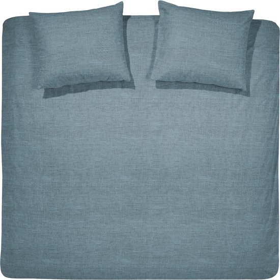 Parure de lit 2 personnes Cinderella Lyn 200x200cm coton pétrole + 2 taies d'oreiller 60x70