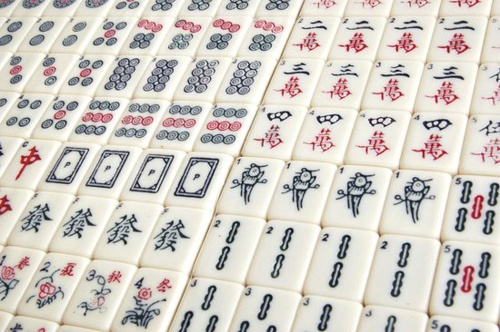 Thumbnail van een extra afbeelding van het spel Mah-Jong in luxe houten koffer L