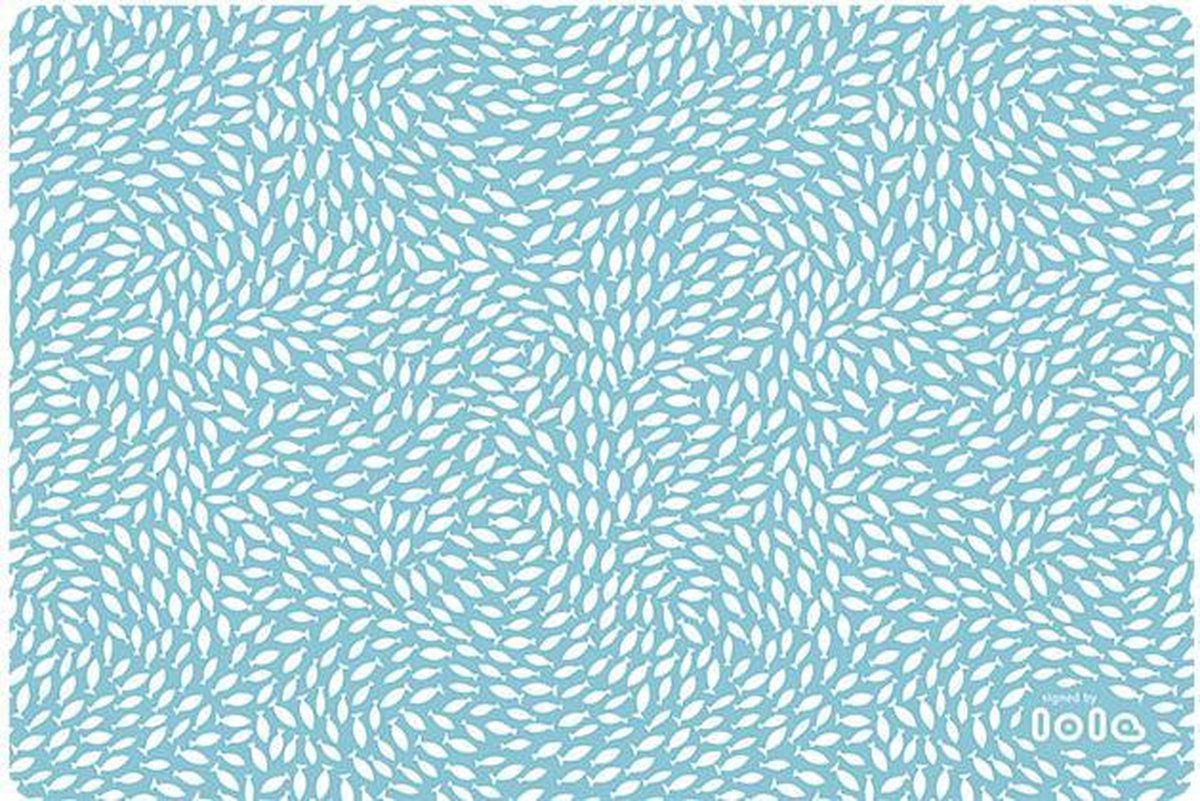 4x Placemat visjes blauw - 30x45cm - anti-slip - onderlegger - tafeldecoratie - tafel dekken
