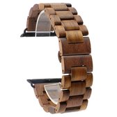 Houten Apple watch band - Walnut - zwart - 38/40 mm