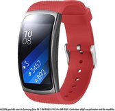 Rood bandje geschikt voor Samsung Gear Fit 2 SM-R360 & Fit2 Pro SM-R365 – Maat: zie maatfoto - horlogeband - polsband - strap - siliconen - rubber - red