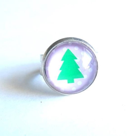 2 Love it Tree - Ring - Verstelbaar in maat - Doorsnee 12 mm - Kerst - Kerstboom