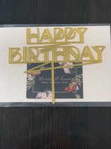 Gatsby Happy Birthday - Taarttopper Goud