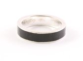 Zilveren ring met onyx - maat 18