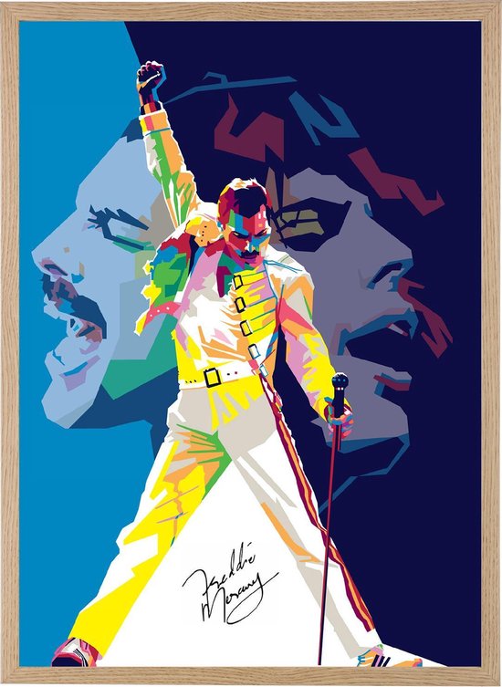 Poster Freddie Mercury - Queen - Pop Art Rock Band - Bohemian Rhapsody