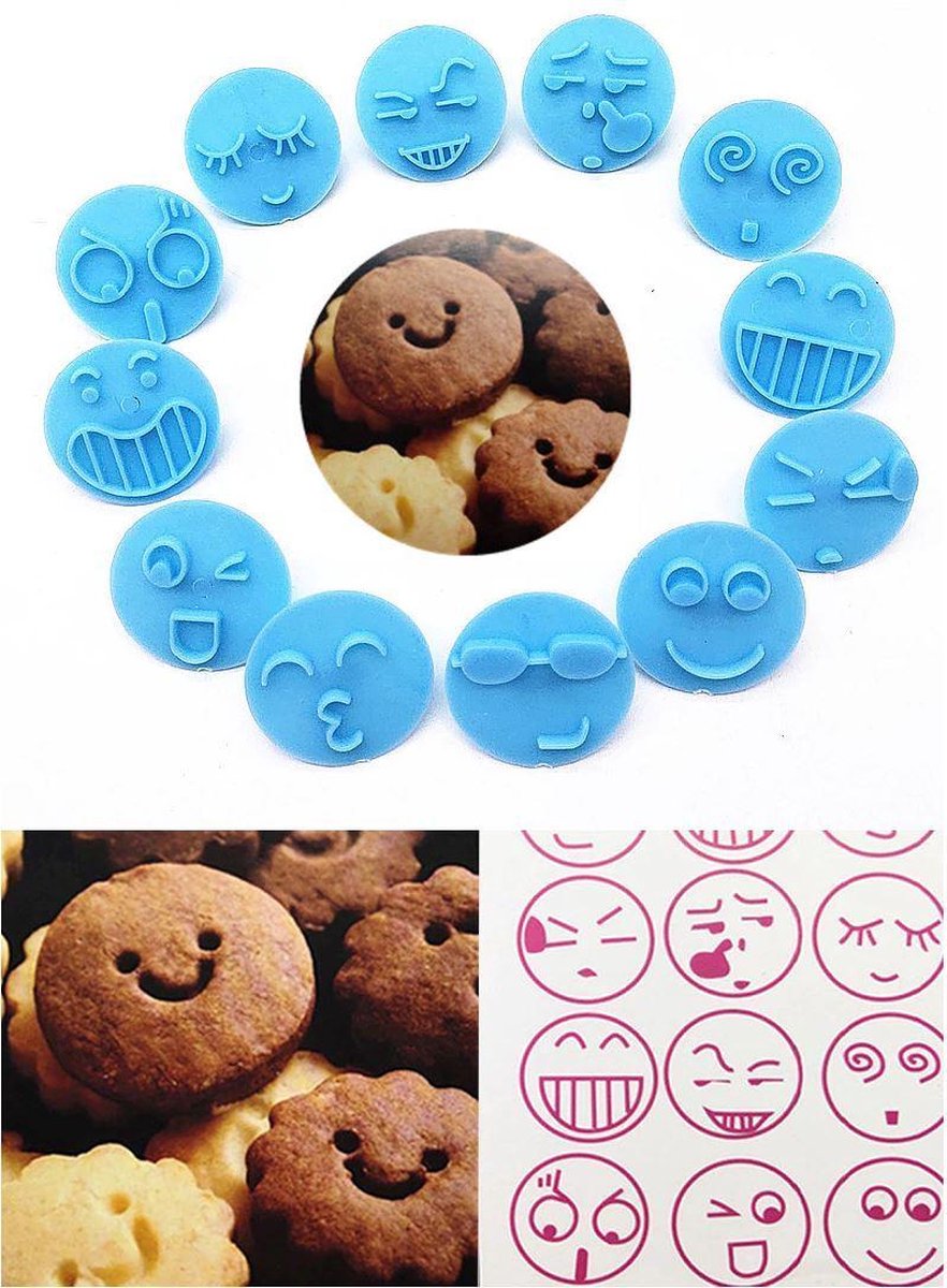 13 stuks koekjes stempels emoji - smiley 4 / 4.2 cm