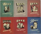 Set van 6 magneten magneet Vintage Beers Beer - Bier mancave verjaardag cadeau vaderdag kerst sinterklaas