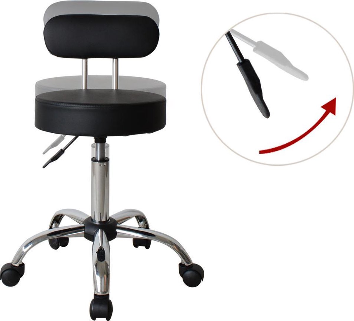 Ergonomische Zadelkruk Met Rugsteun