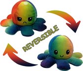 Mood Octopus knuffel - Regenboog- knuffeldier- omkeerbaar- speelgoed knuffel- pluche