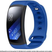 Blauw bandje voor Samsung Gear Fit 2 SM-R360 & Fit2 Pro SM-R365 - horlogeband - polsband - strap - siliconen - rubber - blauw – Maat: zie maatfoto