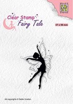 FTCS021 stempel Nellie Snellen - Clearstamp silhouette - Fairy serie - fee dansend - ballet en dans - sterretjes
