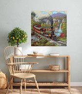 JDBOS ® Schilderen op nummer Volwassenen met frame (hout) - Stoomtrein door de bergen - Trein - Verven volwassenen - 40x50 cm