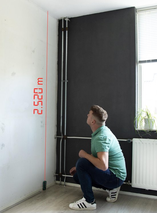 VONROC Laser afstandsmeter – 60 meter bereik – Aanpasbare meetreferentie