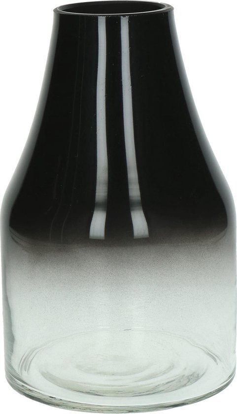 Vase de la marque Pomax en verre noir / translucide