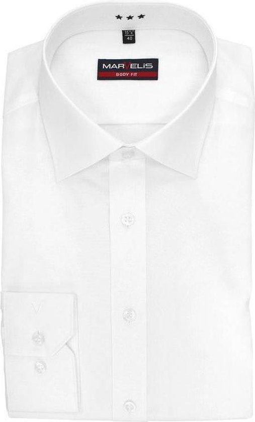 strijkvrij overhemd body fit wit (6799-64-00N)