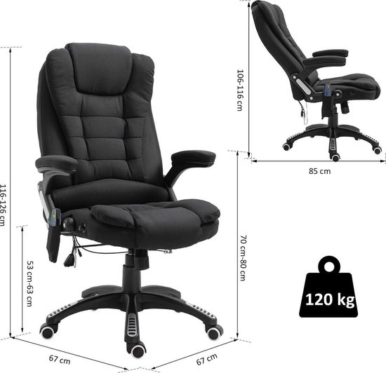 Bureaustoel - Bureaustoel ergonomisch - Directiestoel - Massage stoel -  Bureaustoelen... | bol.com
